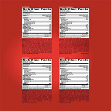 Nutrition facts panels on meal variety pack carton