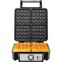 Chefman 4 Slice Belgian Waffle Maker w/ Adjustable Temperature, Stainless Steel