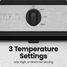 Slow cooker temperature dial with OFF, HIGH, LOW, and WARM markings on control panel