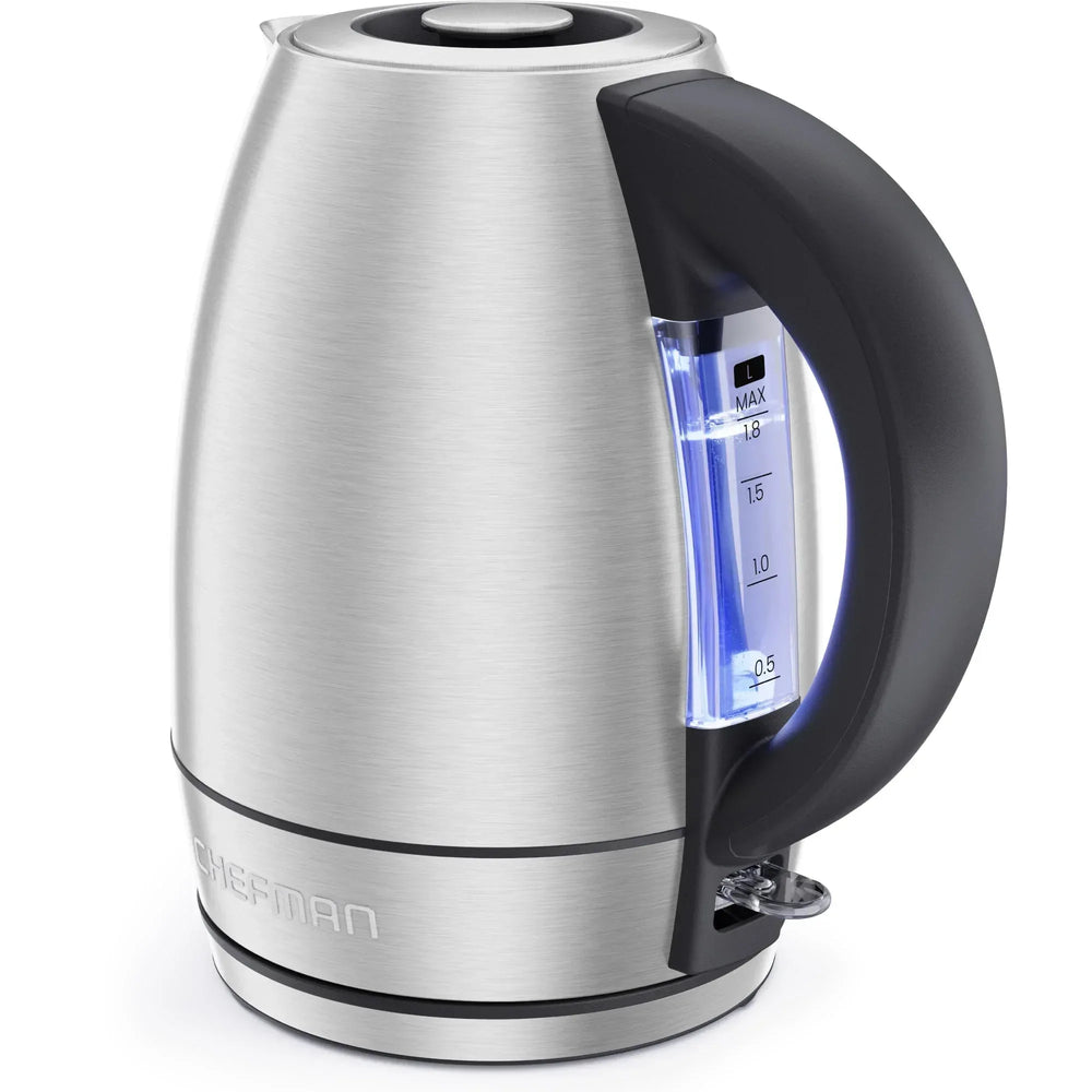 Chefman 1.8 Liter Electric Kettle, 1500W Rapid Water Boiler with Lift-Out Lid ‚Äì Stainless Steel - USA MEGA SHOP