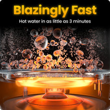 Electric kettle showing heating element with boiling bubbles rising