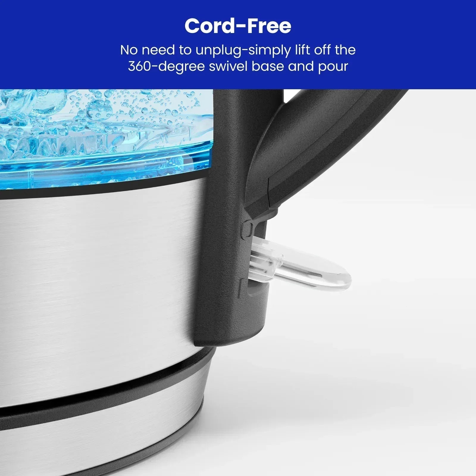 Chefman Rapid Boil 1.2L Electric Tea Kettle with Removable Lid - Stainless Steel