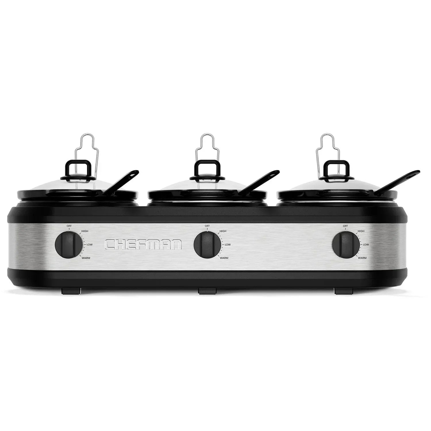 Chefman Stainless Steel Triple Slow Cooker & Buffet Server - USA MEGA SHOP