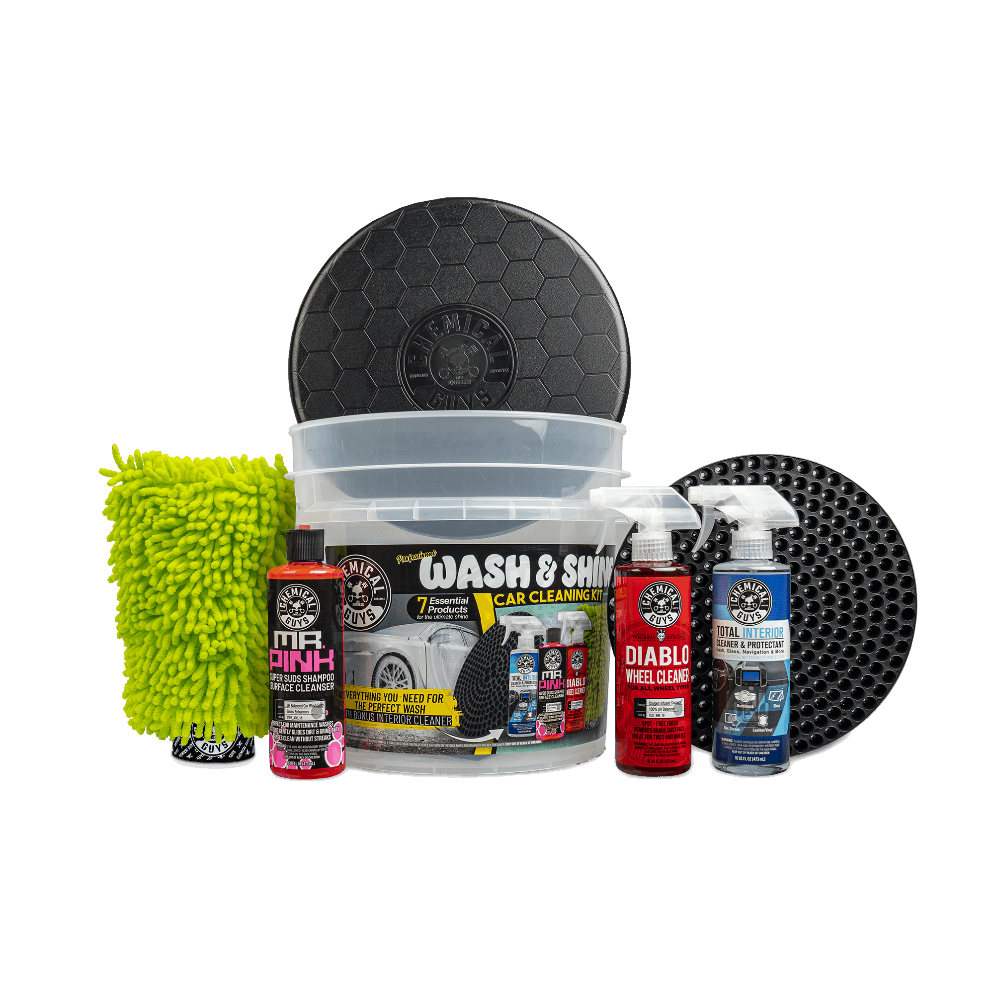 Chemical Guys Professional Wash & Shine Car Cleaning Kit (7 Essential Products)