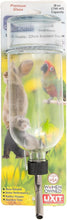 Clear chew-proof flat-sided water bottle with metal sipper tube