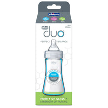 Chicco Duo baby bottle retail package, 9oz, hybrid glass-inside design