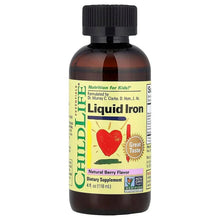 ChildLife Essentials liquid iron bottle with black cap, Natural Berry label