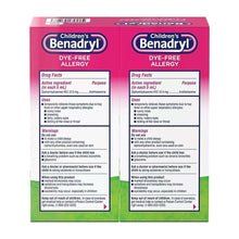 Benadryl dye-free allergy relief liquid back label with drug facts and warnings