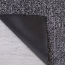 Dark gray shag mat runner closeup showing textured weave and backing, 2 ft x 6 ft