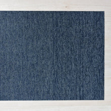 Navy shag indoor/outdoor mat, flat top view with dense textured surface