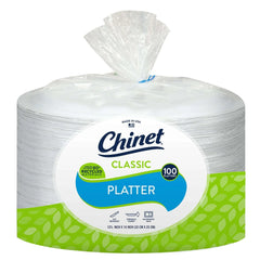 Chinet Classic 12 5/8-inch x 10-inch Paper Platter, 100-count - USA MEGA SHOP