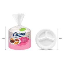 Chinet 165 dinner compartment paper plate package and tray view