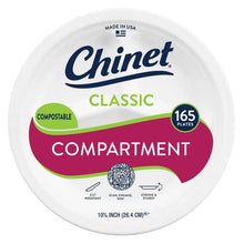 Chinet Classic compartment paper plate pack, 165 ct, 10.38 in