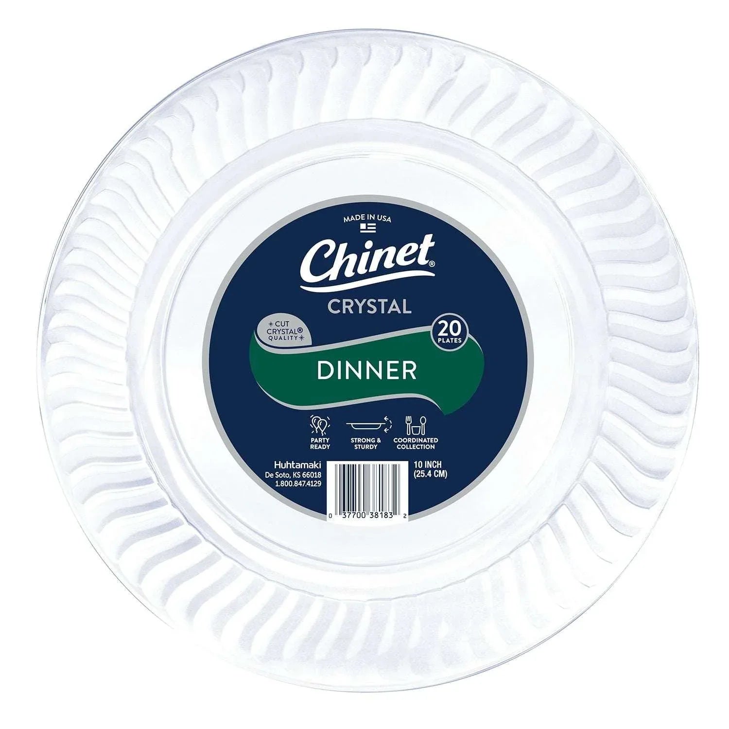 Chinet Crystal Clear Plastic Dinner Plate, 10" 100 ct.