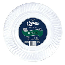 Chinet crystal clear plastic dinner plate, round 10-inch, ridged rim