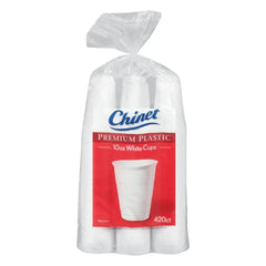 Chinet Premium 10 oz Plastic Cup, White, 420-count - USA MEGA SHOP