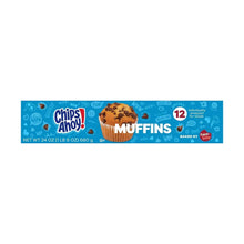 Chips Ahoy chocolate chip muffins box with 12 individually wrapped count panel