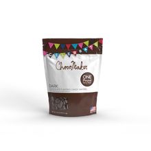 Dark chocolate candy wafer pouch, ChocoMaker One Pound Party Pack, front view