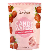 ChocoMaker strawberry crème candy wafers in pink pouch