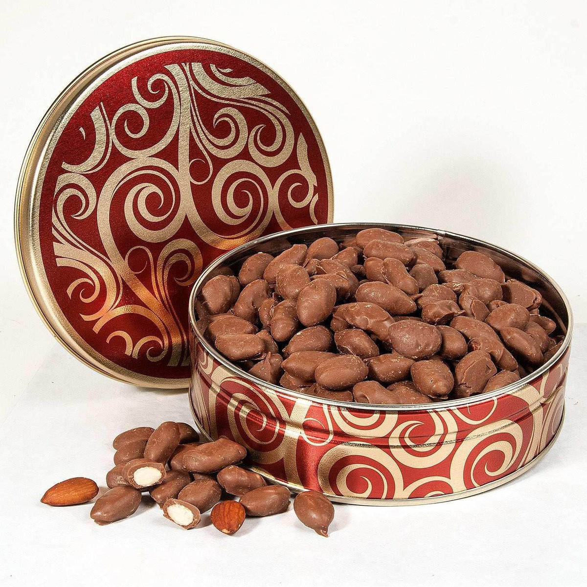 Chocolate Covered Almonds Gift Tin 15 oz. - USA MEGA SHOP
