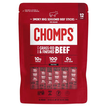Chomps Smokey BBQ Seasoned Beef Sticks, 1.15 oz, 12-count
