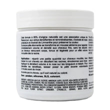 White hair cleansing volume paste jar with back ingredient info label