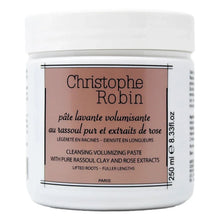 White hair cleansing volume paste jar with Christophe Robin front label