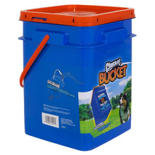 Chuckit! Bucket dog toy storage container, blue with orange lid and handle