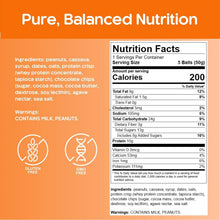 CirC protein bites nutrition facts and ingredients panel on package back