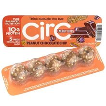 Circ peanut chocolate chip energy bites in resealable 5-piece tray, 10g protein