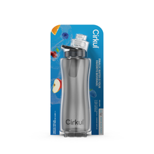 32oz gray plastic bottle with black lid and GoSip flavor cartridge, retail package