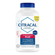 Citracal Maximum Plus calcium citrate with D3 supplement bottle, 280 caplets