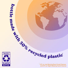 Facial cleanser recycled plastic bottle graphic for 8 fl oz morning burst