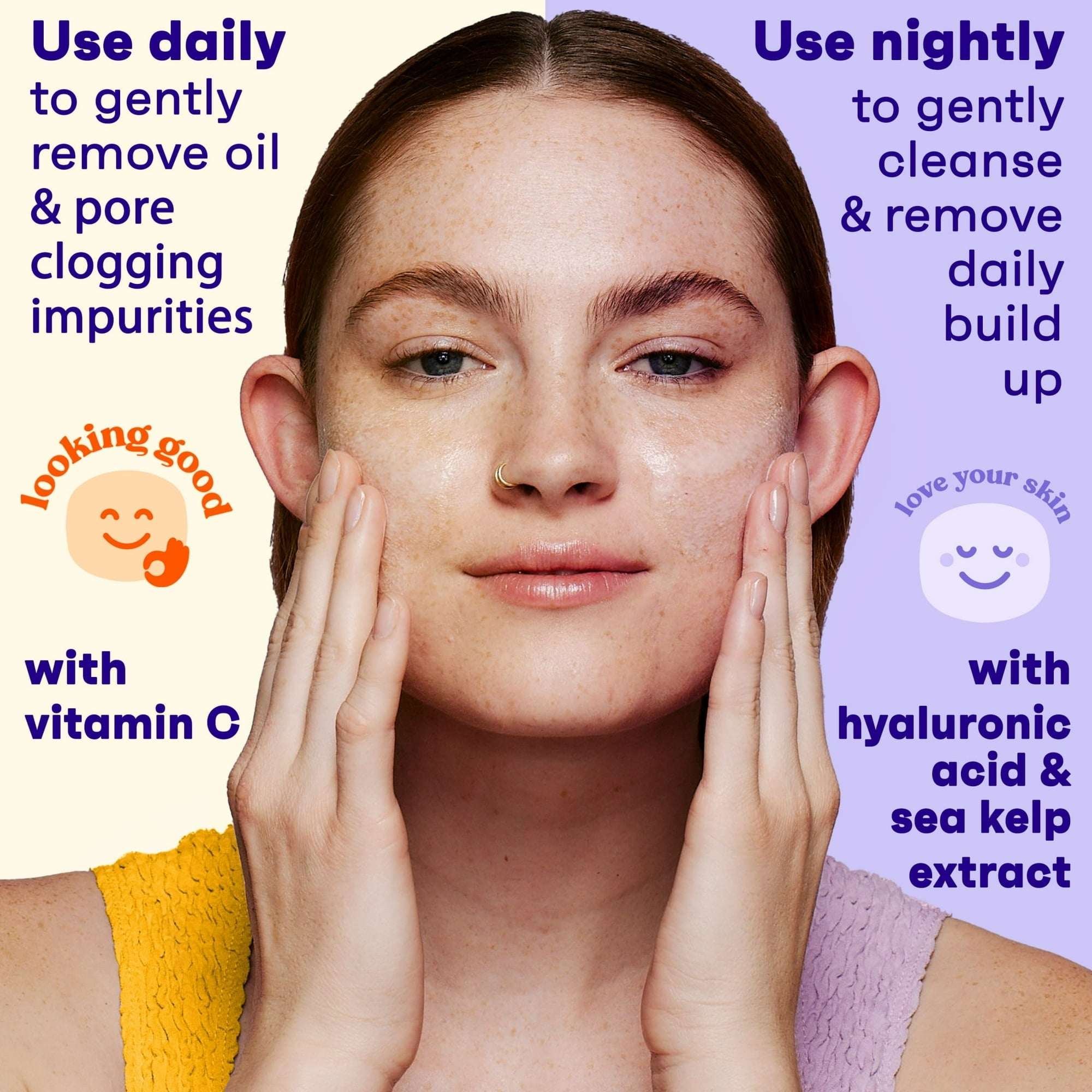 Clean & Clear Day and Night Acne Face Wash, Oil-Free, 8 fl oz (2 Pack)