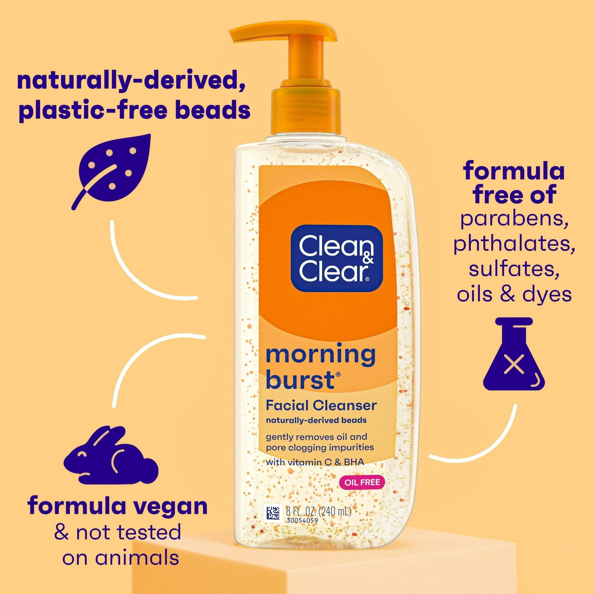 Clean & Clear Morning Burst Oil-Free Gentle Daily Acne Face Wash, 8 fl. oz