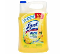 Lysol multi-surface cleaner jug, yellow lemon-sunflower scent, blue cap, front label