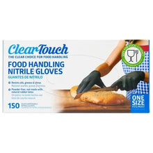 Clear-Touch nitrile food handling gloves, black, one-size fits most, 150-count box