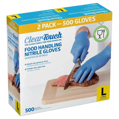Clear-Touch Food Handling Nitrile Gloves, Blue, 500-count
