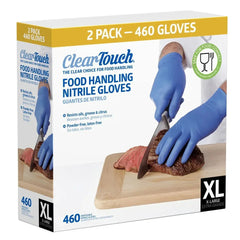 Clear-Touch Food Handling Nitrile Gloves, Blue, 500-count