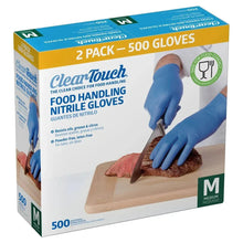 Blue nitrile food handling gloves, size M, 500-count retail box