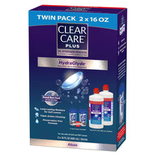 Clear Care Plus cleaning solution twin pack box, 2 x 16 oz bottle pair