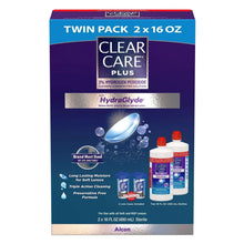 Clear Care Plus cleaning solution twin pack, 2 x 16 oz bottles in box