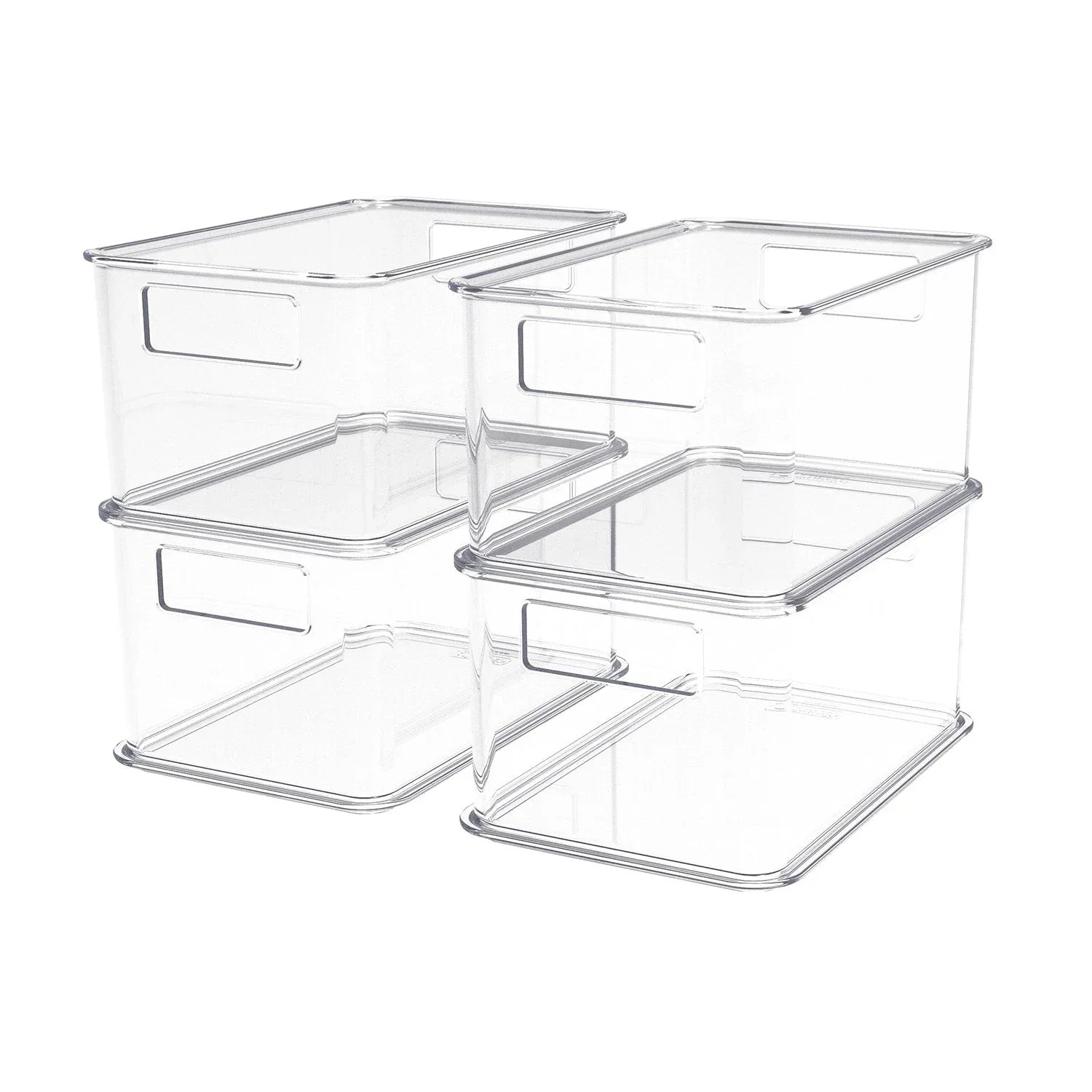 Clearly 4-Piece Clear Plastic Organizing Bin Set - USA MEGA SHOP