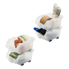 Clearly Stacking Storage Bins, 16-pack