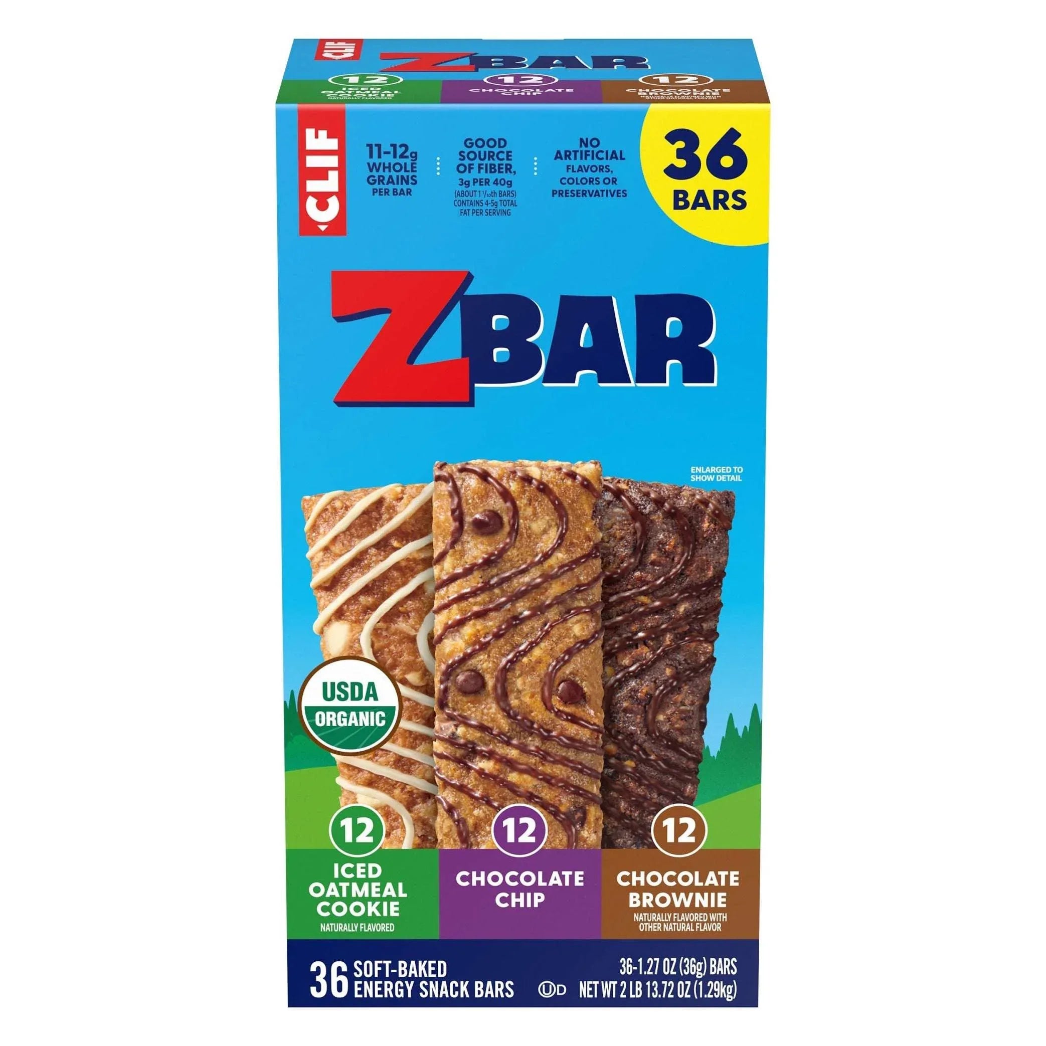 Clif Kid ZBar Organic Granola Bar, Variety Pack, 1.27 oz, 36-count - USA MEGA SHOP