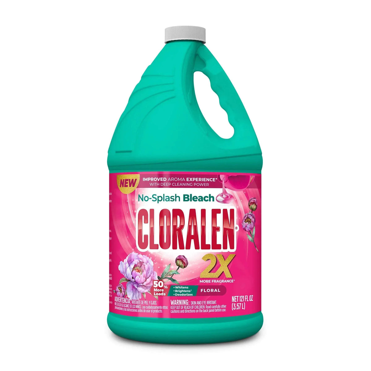 Cloralen No-Splash Liquid Scented Bleach, All Purpose Cleaner - Floral Scent, 121 fl oz