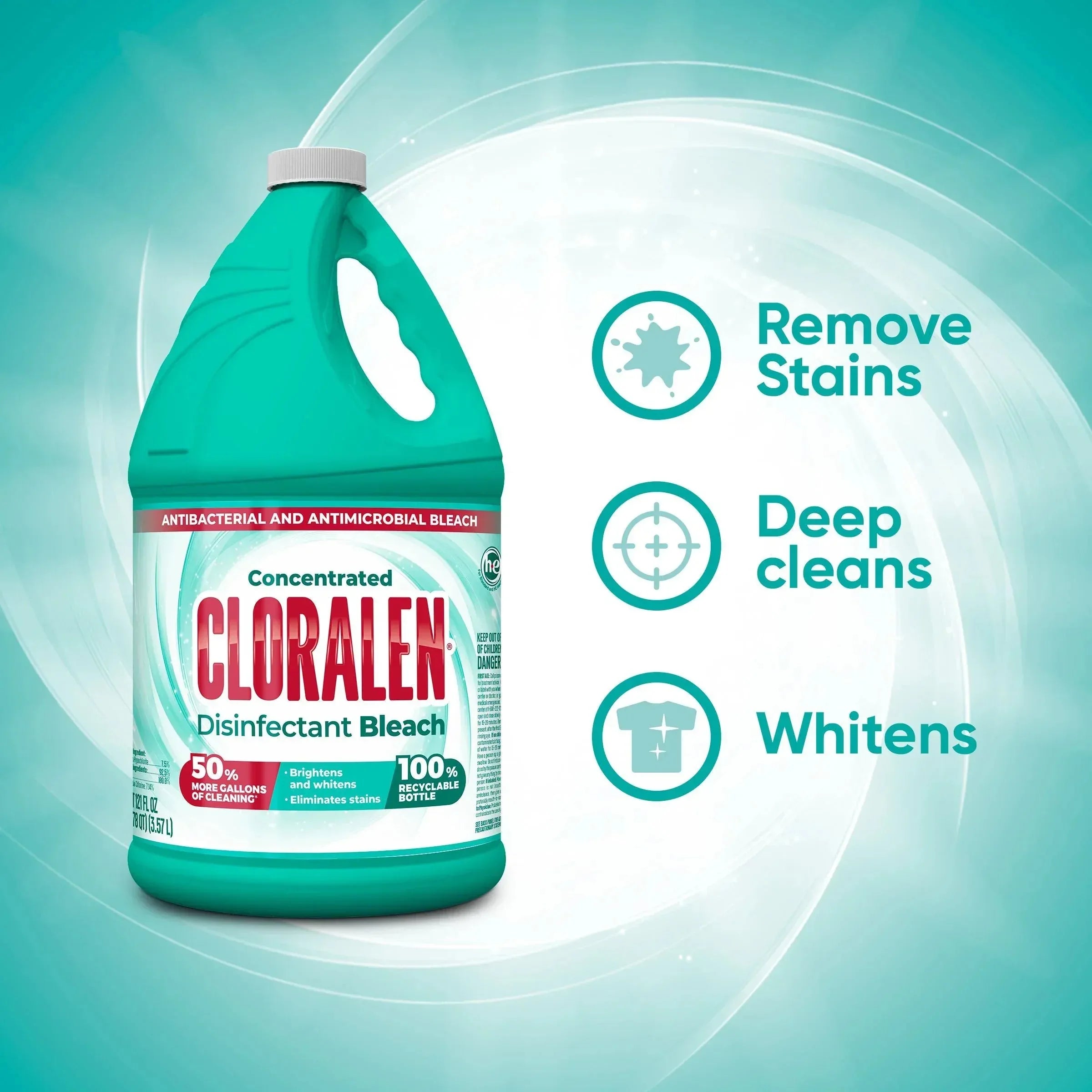 Cloralen Concentrated Household Cleaning Liquid Bleach, 3pk., 121 fl. oz. Each - USA MEGA SHOP