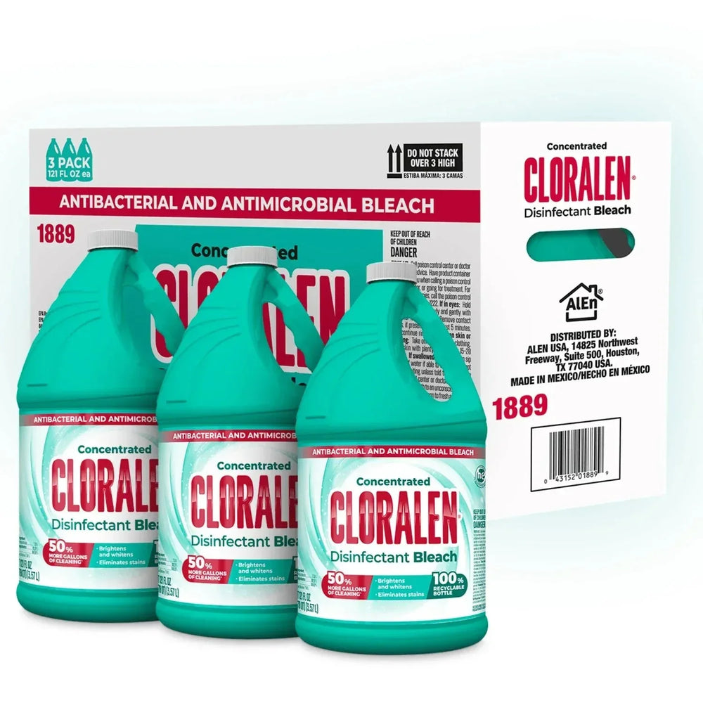 Cloralen Concentrated Household Cleaning Liquid Bleach, 3pk., 121 fl. oz. Each - USA MEGA SHOP
