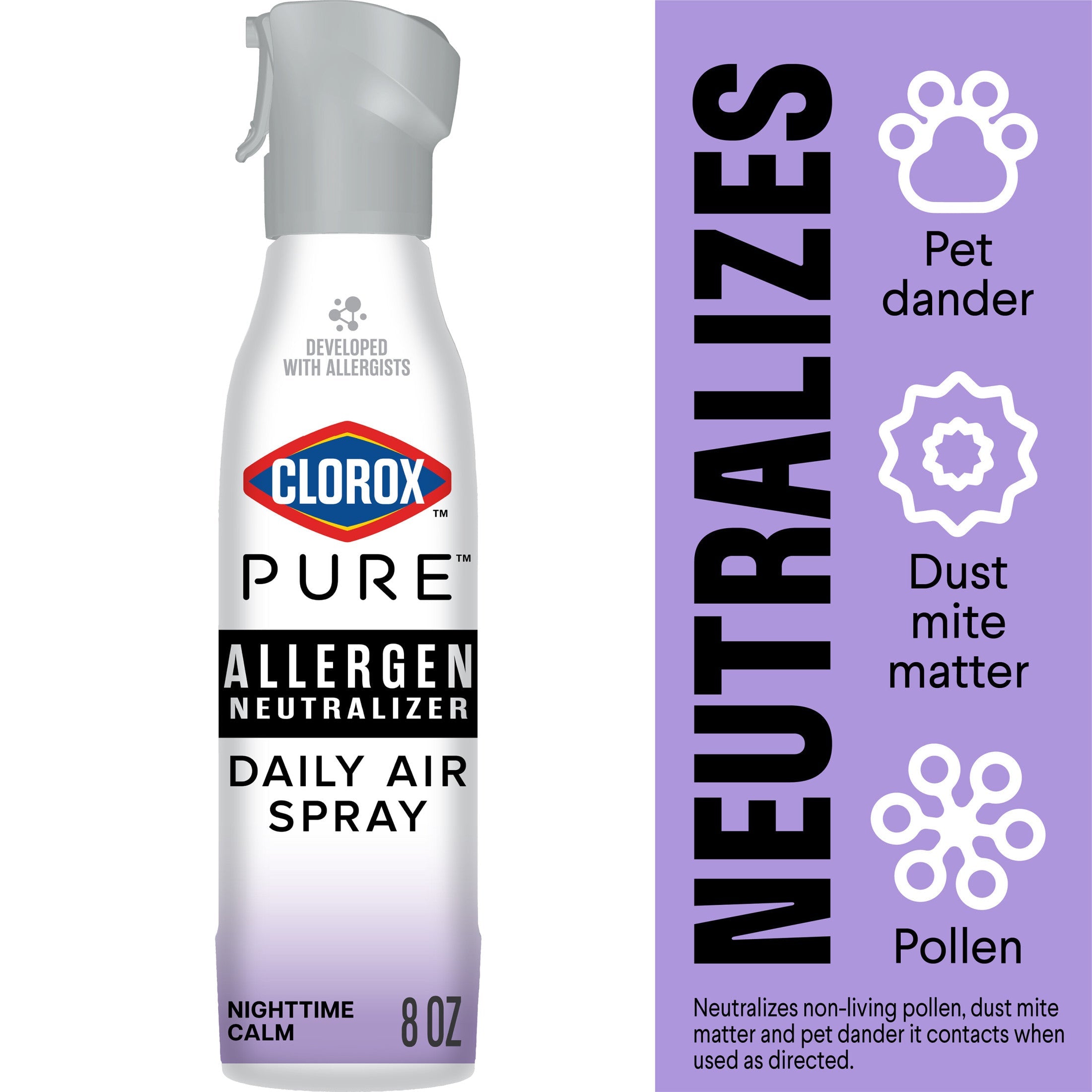 Clorox PURE Allergen Neutralizer Daily Air Spray, Clean Breeze, 8 oz Bottle