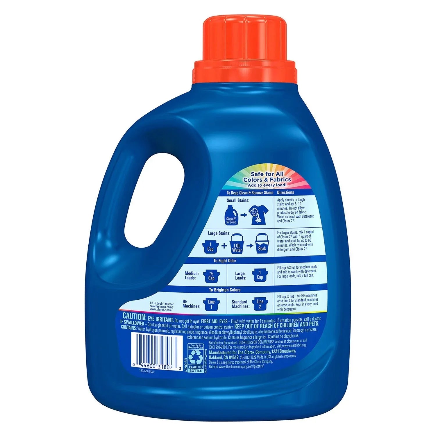 Clorox 2 for Colors Max Performance Stain Remover, 4 in 1, 112.75 fl. oz. - USA MEGA SHOP